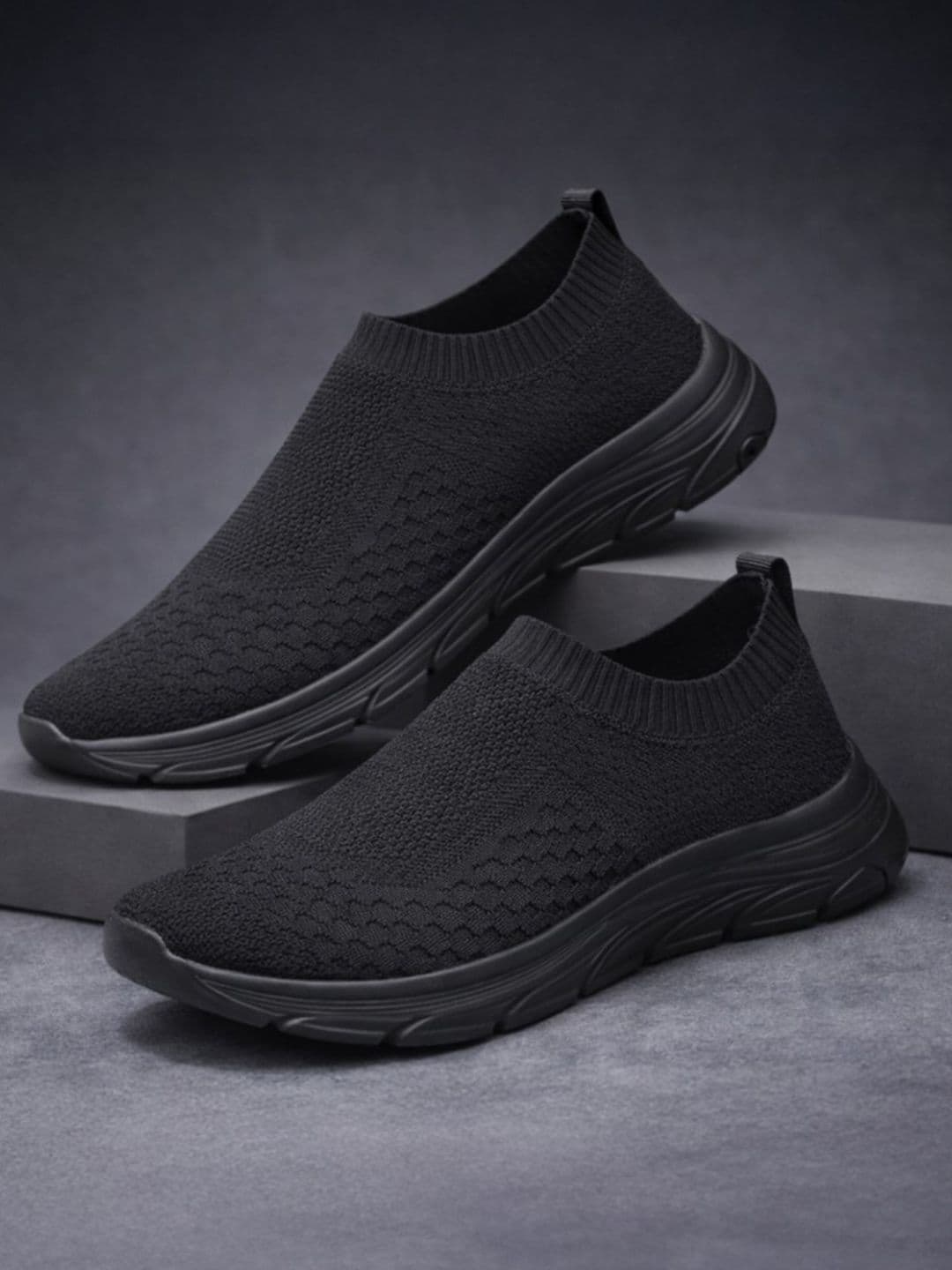 KRAASA Wooven Knit Charcoal Textile Slip-On Walking Shoes - view 1