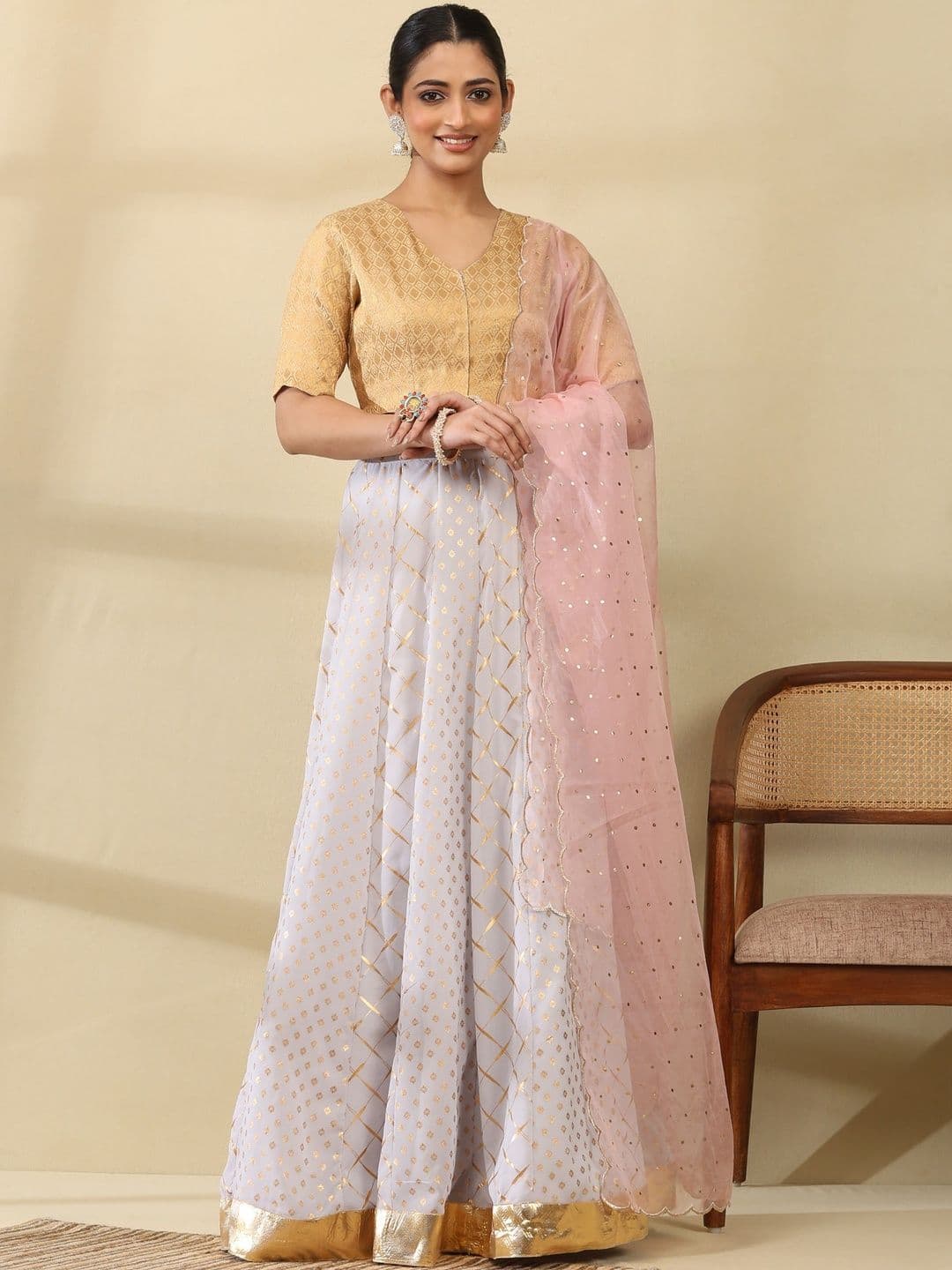 Garden Vareli Printed Ready to Wear Lehenga & Blouse With Dupatta - view 1