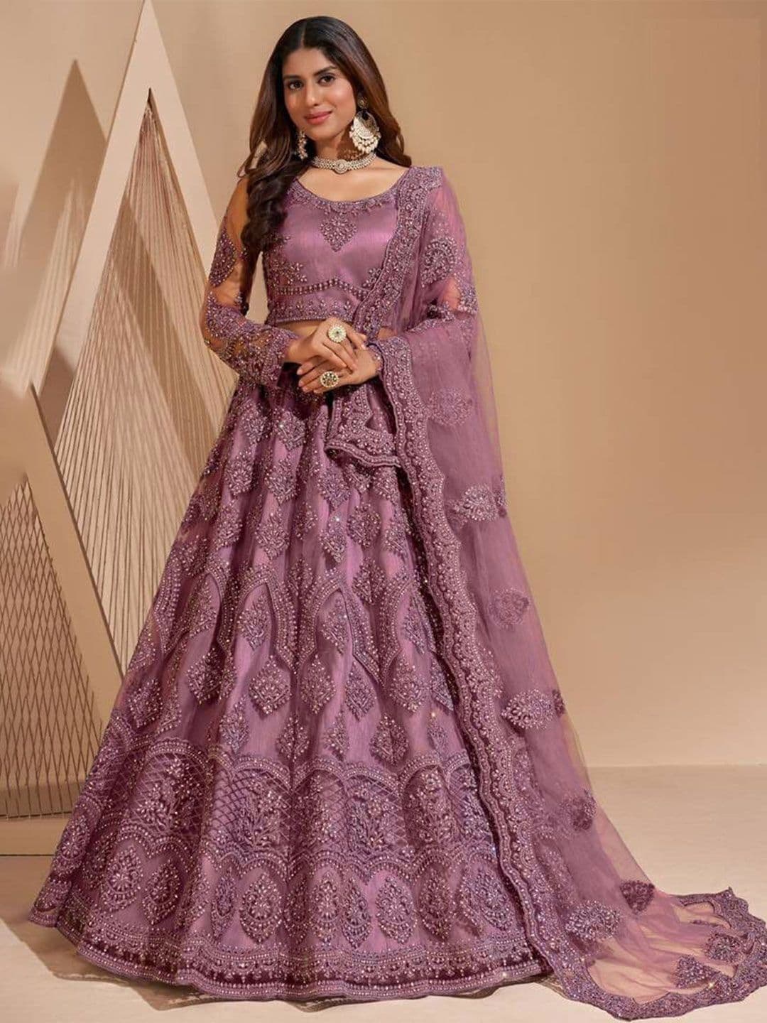 REELOVE FACTORY Embellished Sequinned Semi-Stitched Lehenga & Unstitched Blouse With Dupatta - view 1
