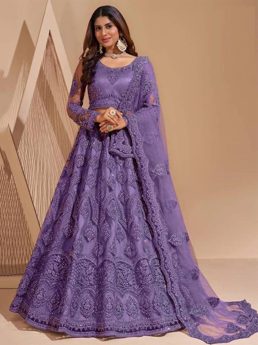 REELOVE FACTORY Embellished Sequinned Semi-Stitched Lehenga & Unstitched Blouse With Dupatta - view 1