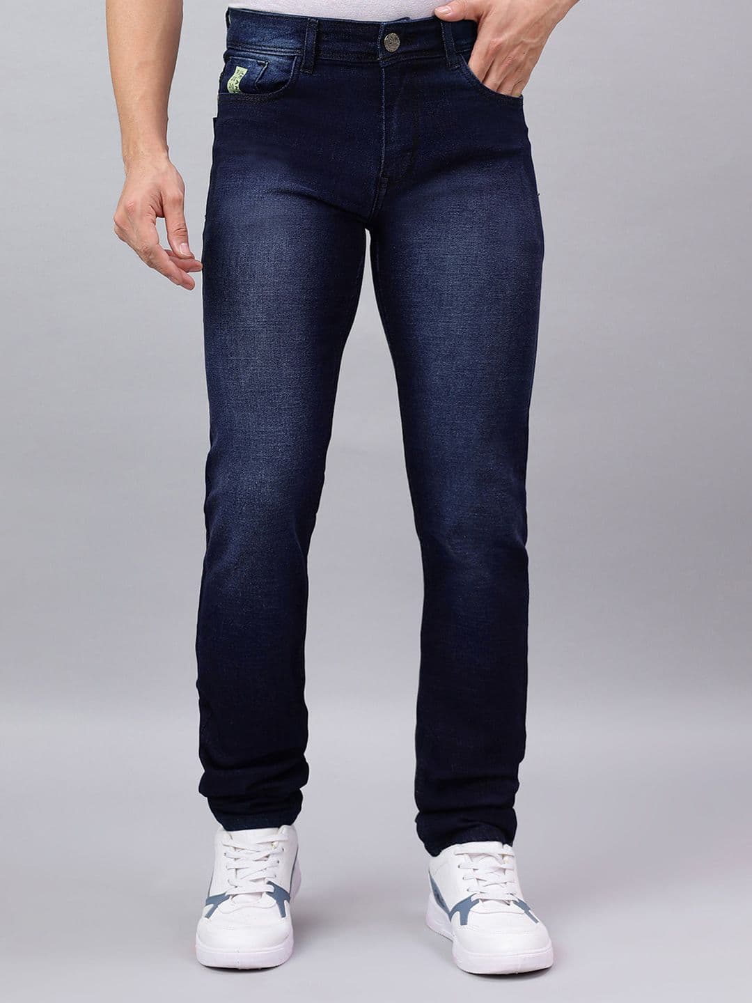 RJ Denim Men Slim Fit Mid-Rise Light Fade Stretchable Denim Jeans - view 1