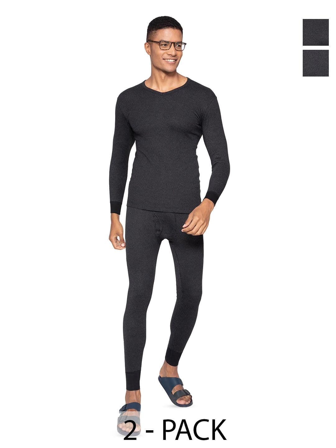 Sporto by Macho Pack of 2 Striped Thermal Set - view 1