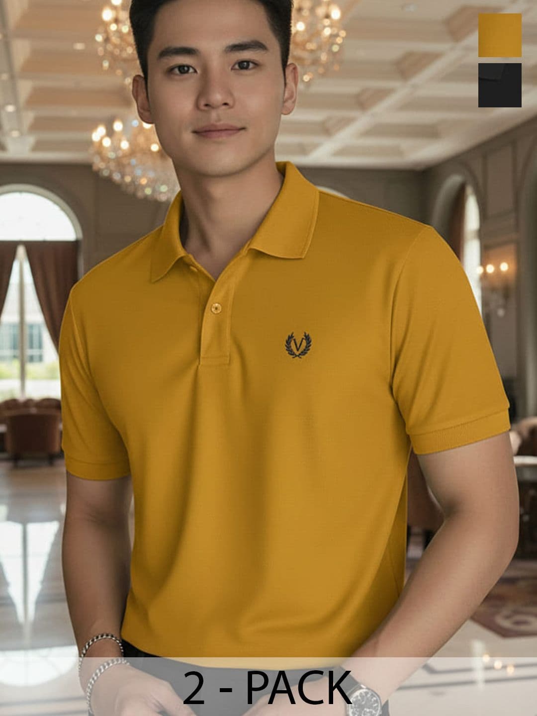 MACK JONNEY Men Brand Logo 2 Polo Collar T-shirt - view 1