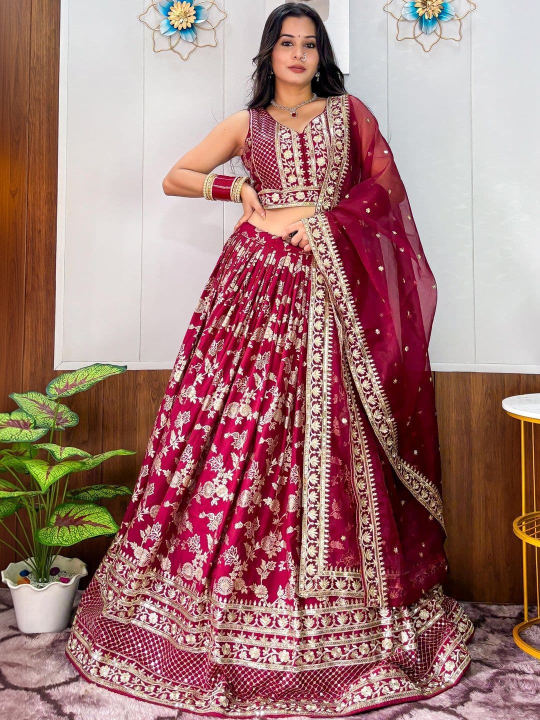 Zeel Clothing Embroidered Sequinned Semi-Stitched Lehenga & Unstitched Blouse With Dupatta - view 1