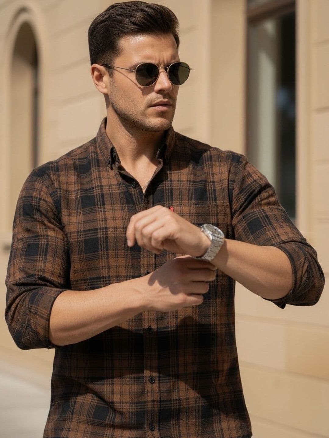 Pjyot by surhi Men Tartan Checks Checked Casual Shirt - view 1