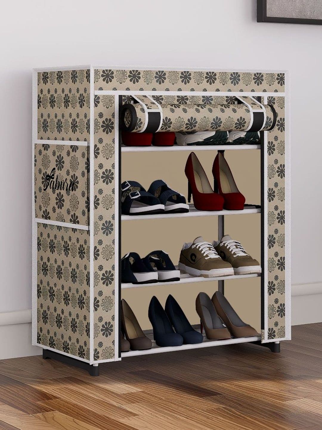 Fabura Beige & White 4-Layers Water Resistance Shoe Rack - view 1
