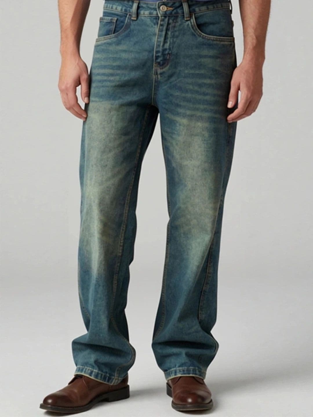 ANDREW HILL Men Regular Fit Mid-Rise Heavy Fade Jeans - view 1