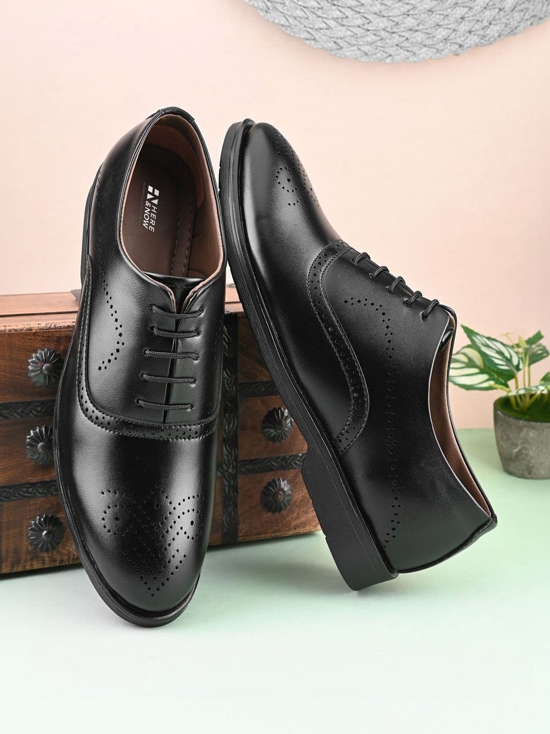 HERE&NOW Woven Design Lace-Ups Formal Brogues - view 1