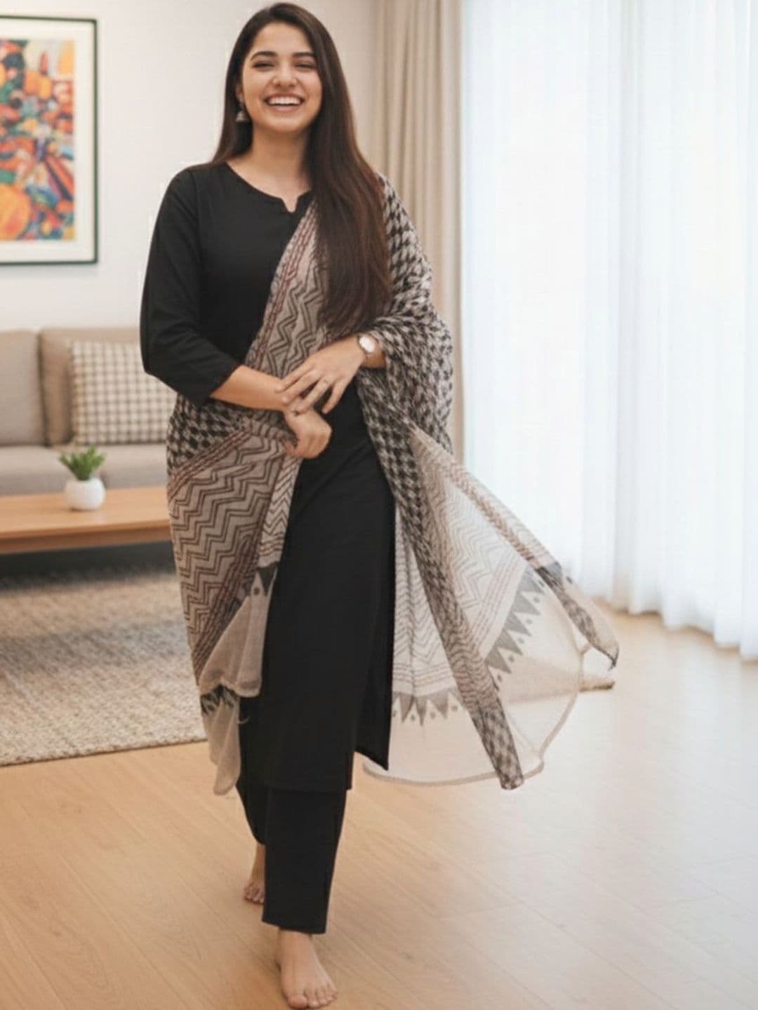 Moda Rapido Women Regular Kurta with Trousers & With Dupatta - view 1