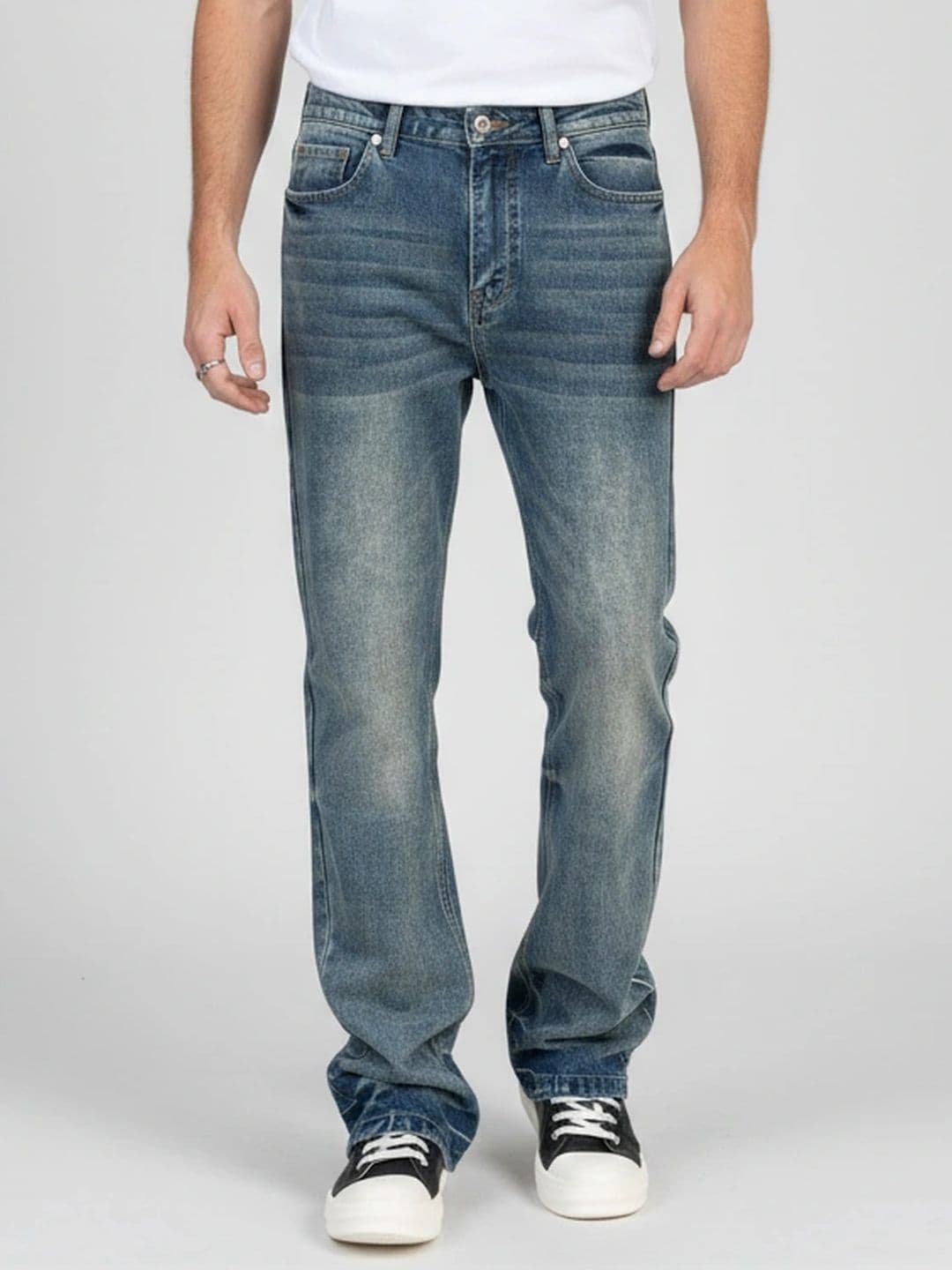 ANDREW HILL Men Regular Fit Mid-Rise Light Fade Jeans - view 1