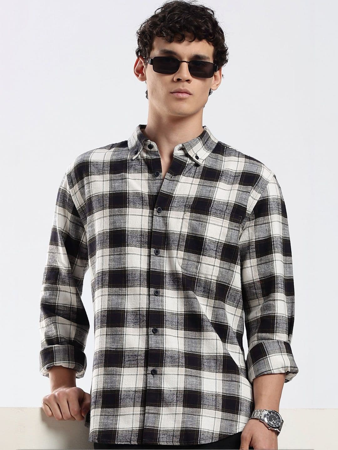 HERE&NOW Men Slim Fit Checked Casual Shirt - view 1