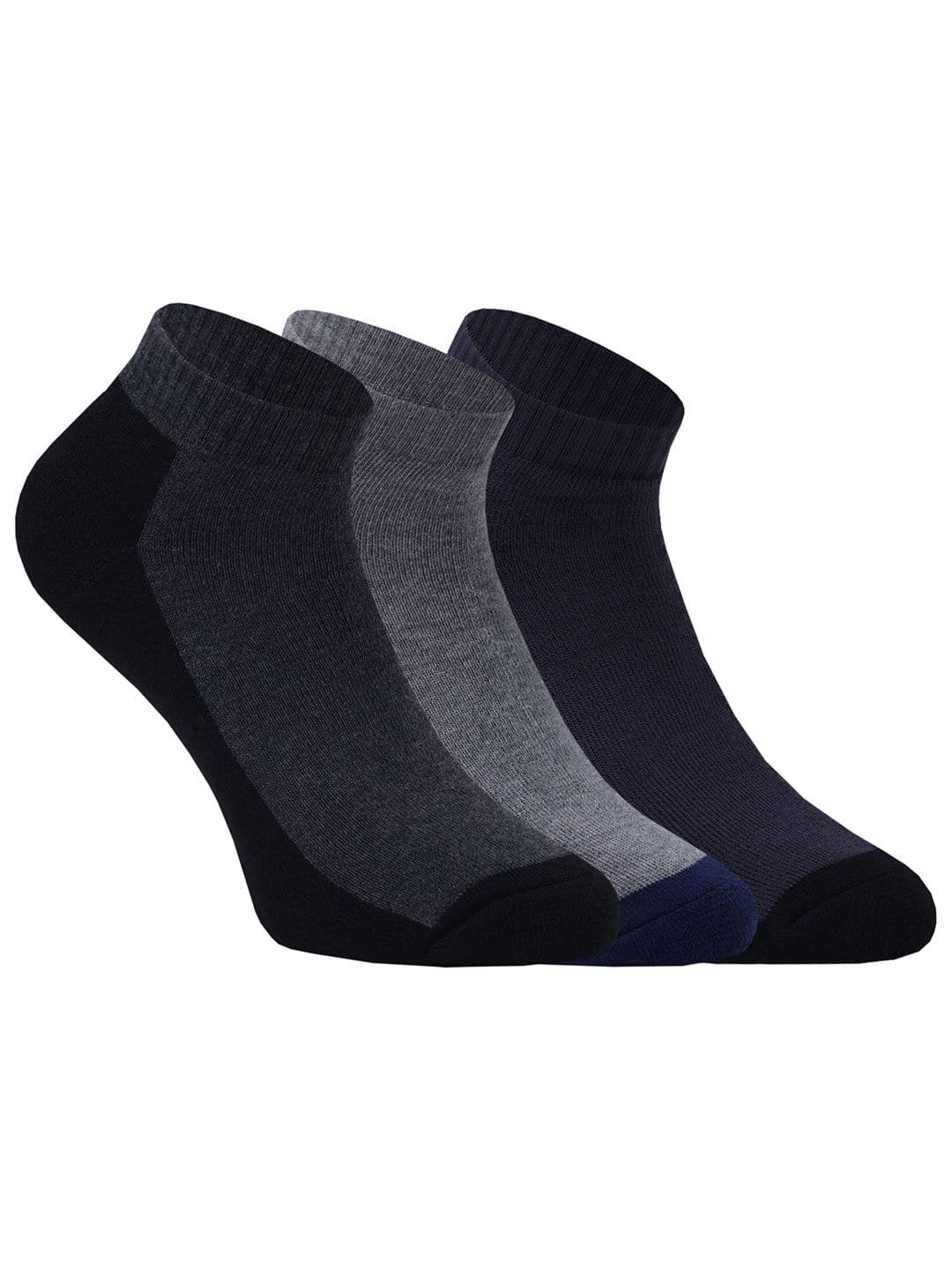 BERYX Men Pack Of 3 Striped Cotton Breathable Ankle-Length Socks - view 1