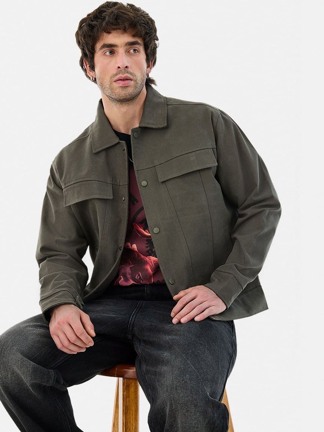 Snitch Olive Solid Jacket - view 1
