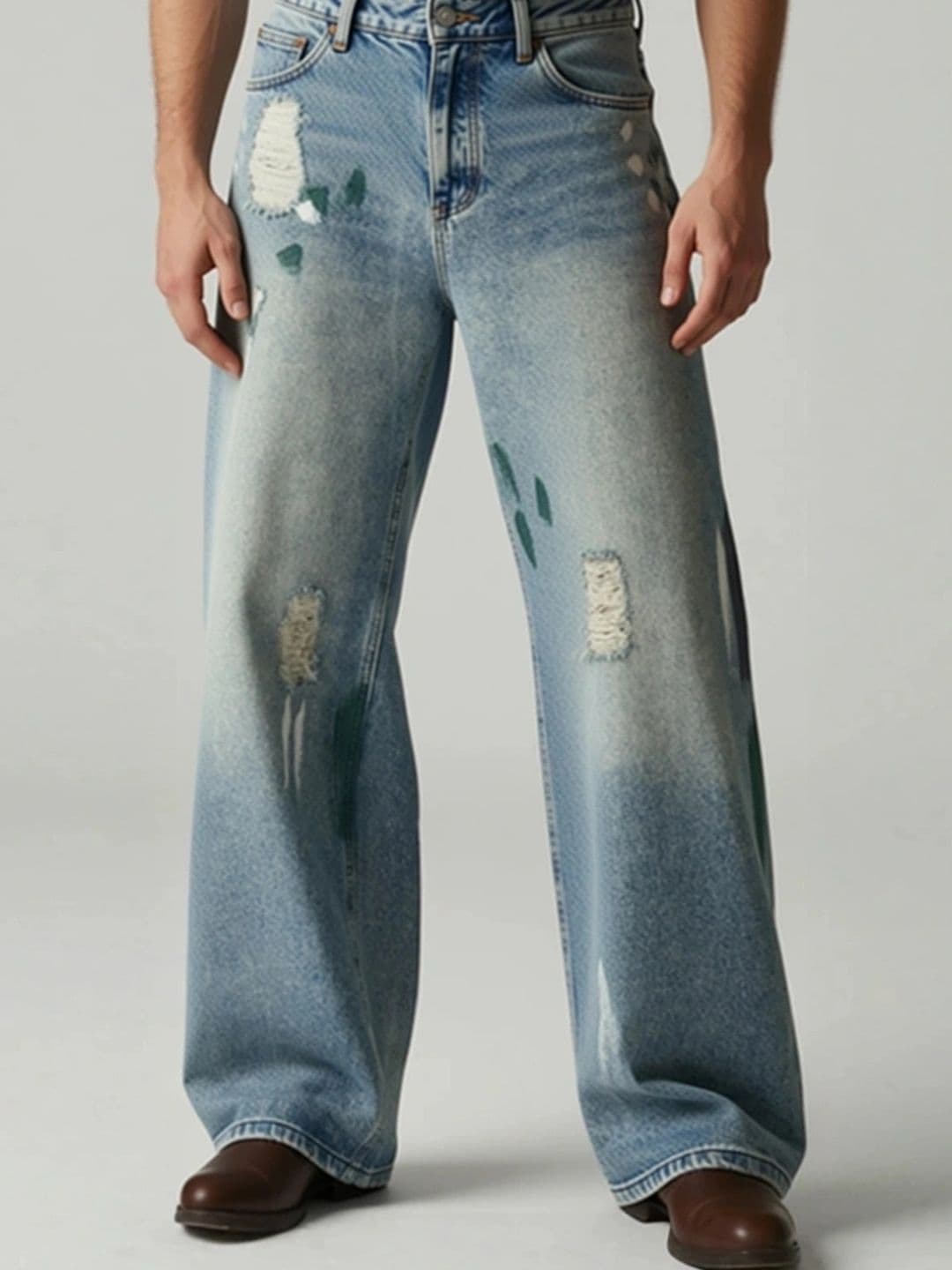 ANDREW HILL Men Mid-Rise Mildly Distressed Heavy Fade Jeans - view 1
