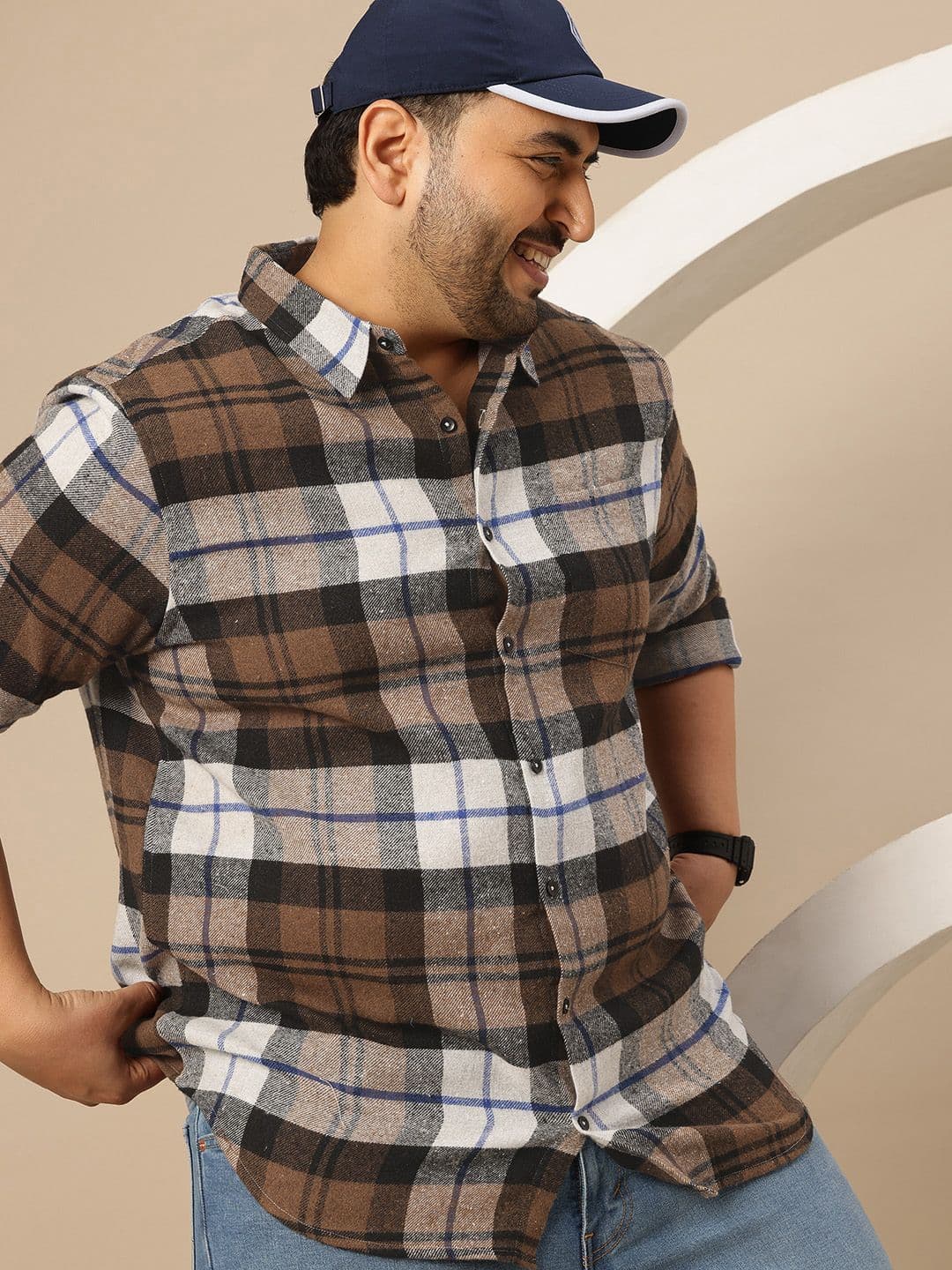 Sztori Plus Size Tartan Checked Casual Shirt - view 1