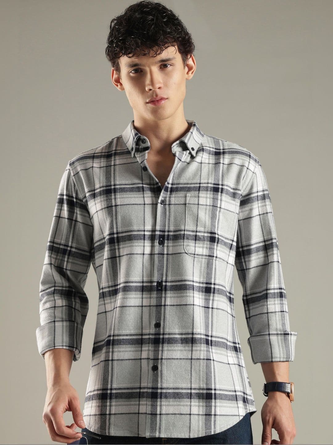 HERE&NOW Men Slim Fit Checked Casual Shirt - view 1