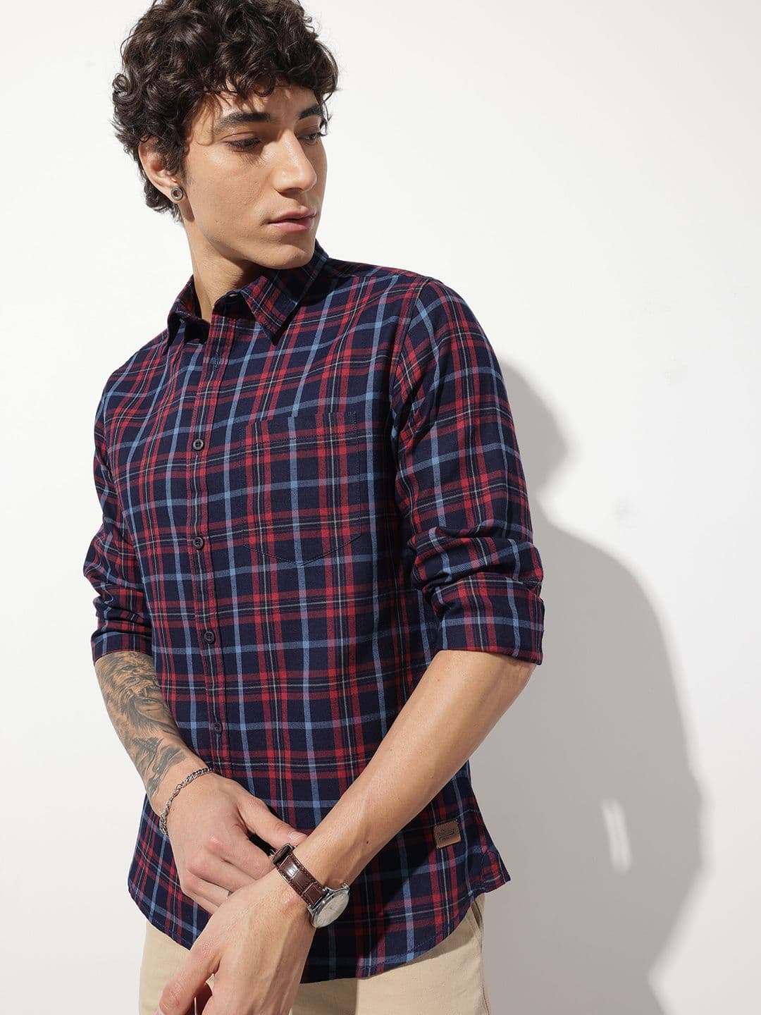 The Roadster Life Co. Checked Pure Cotton Casual Shirt - view 1