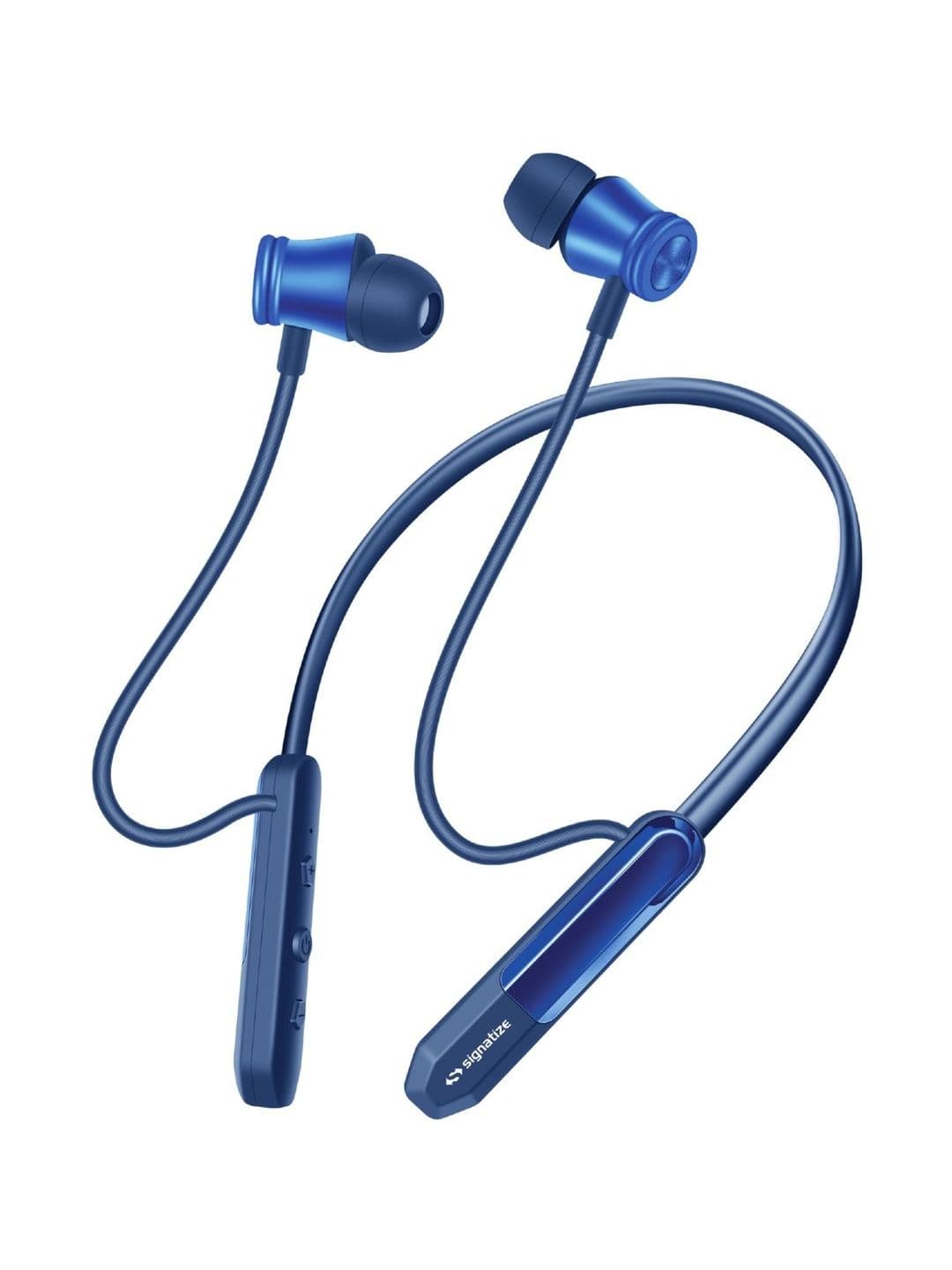 SIGNATIZE SZ-1212 Blue Wireless Neckband Bluetooth v5.4 Dual Pairing 20+ Hrs Playback