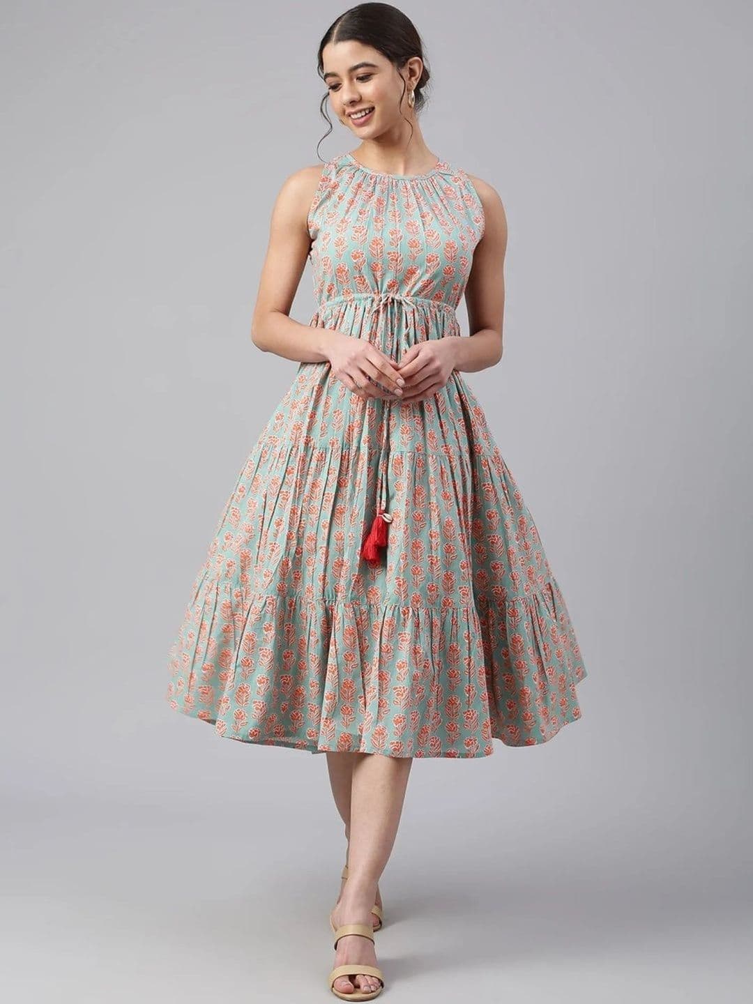 Demirner Women Floral Printed Anarkali Kurta - view 1