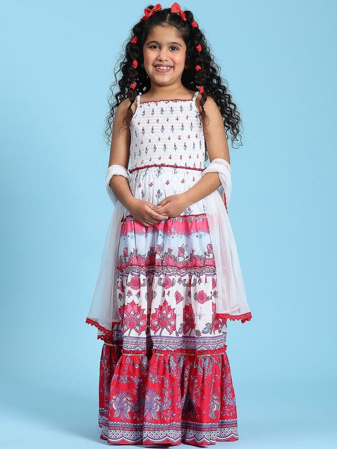 Biba Girls Printed Ready to Wear Lehenga & Blouse With Dupatta - view 1