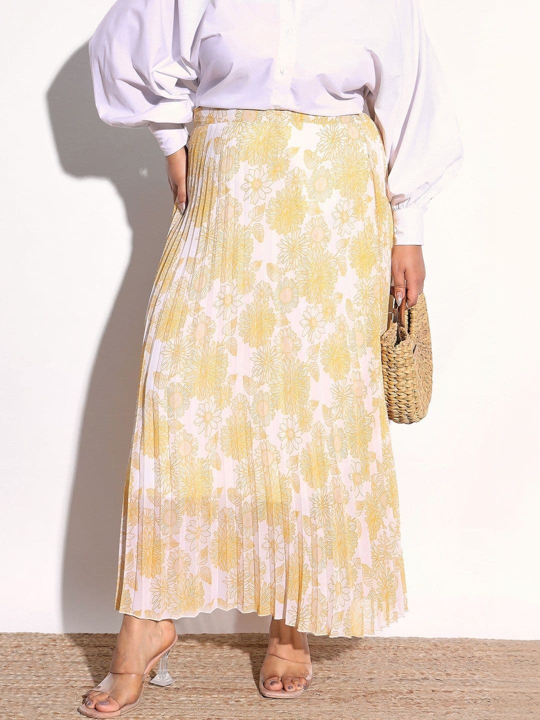 SASSAFRAS Curve SASSAFRAS Printed Flared Maxi Skirt - view 1