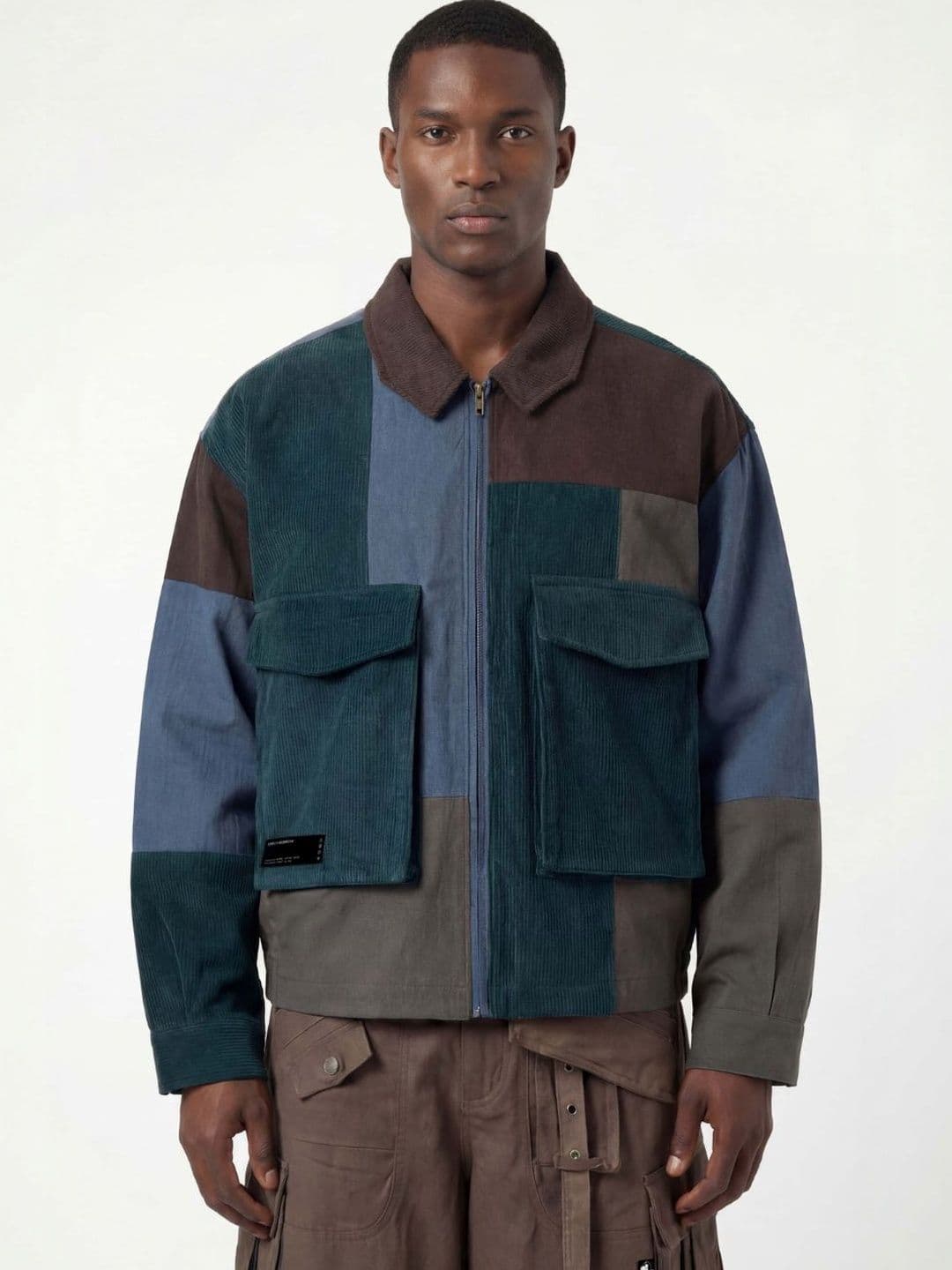 Urban Monkey Unisex Colourblocked Lightweight Bomber with Patchwork Jacket - view 1