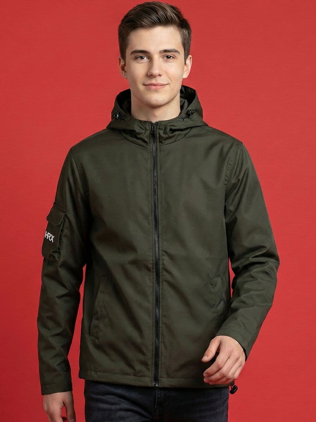 HRX by Hrithik Roshan Men Brand Logo Lightweight Training or Gym Sporty Jacket