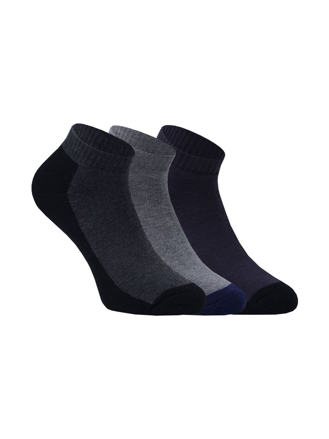 USOXO Unisex Pack of 3 Cotton Colourblocked Ankle Length Socks - view 1