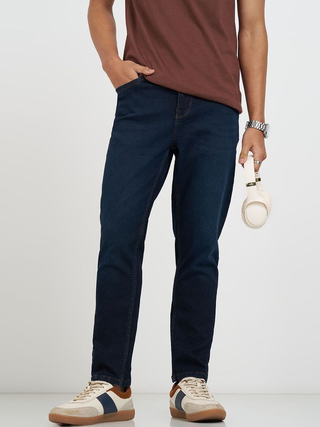 SF JEANS by Pantaloons Men Slim Fit Mid-Rise Light Fade Jeans - view 1