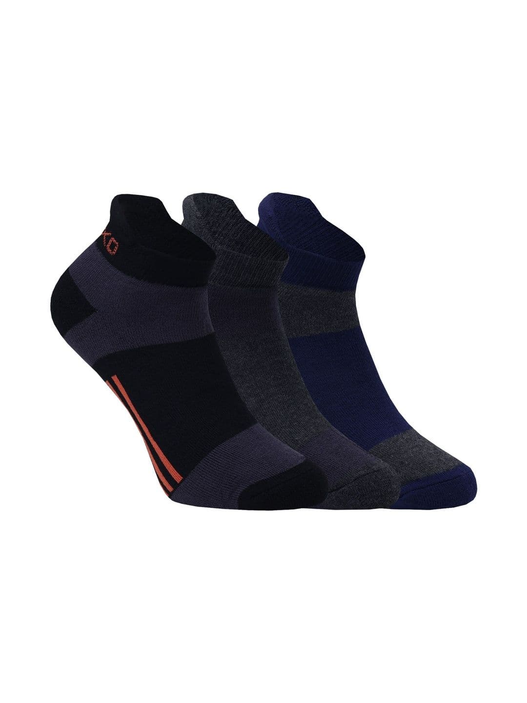 USOXO Unisex Pack of 3 Cotton Colourblocked Ankle Length Socks - view 1