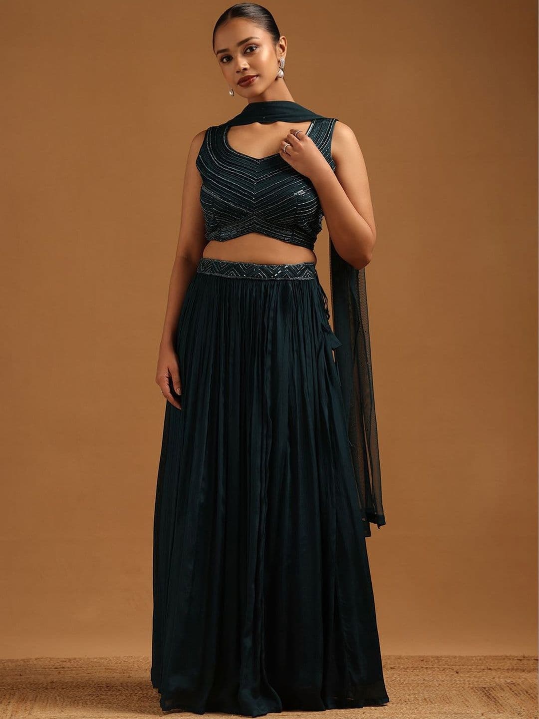 Soch Embellished Sequinned Ready to Wear Lehenga & Blouse With Dupatta - view 1