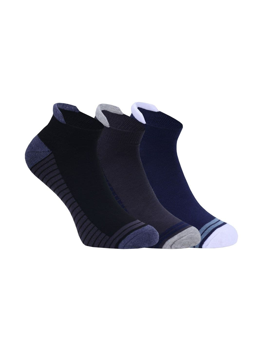 USOXO Unisex Pack of 3 Cotton Striped Ankle Length Socks - view 1