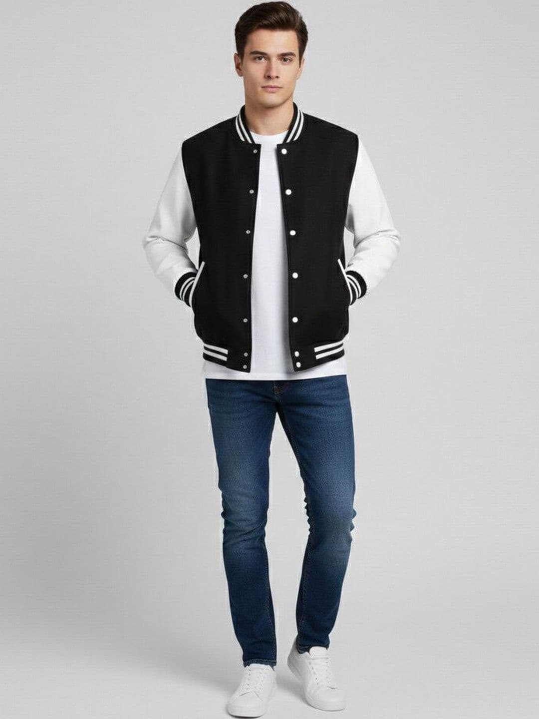 Besick Men Colourblocked Lightweight Varsity Jacket - view 1