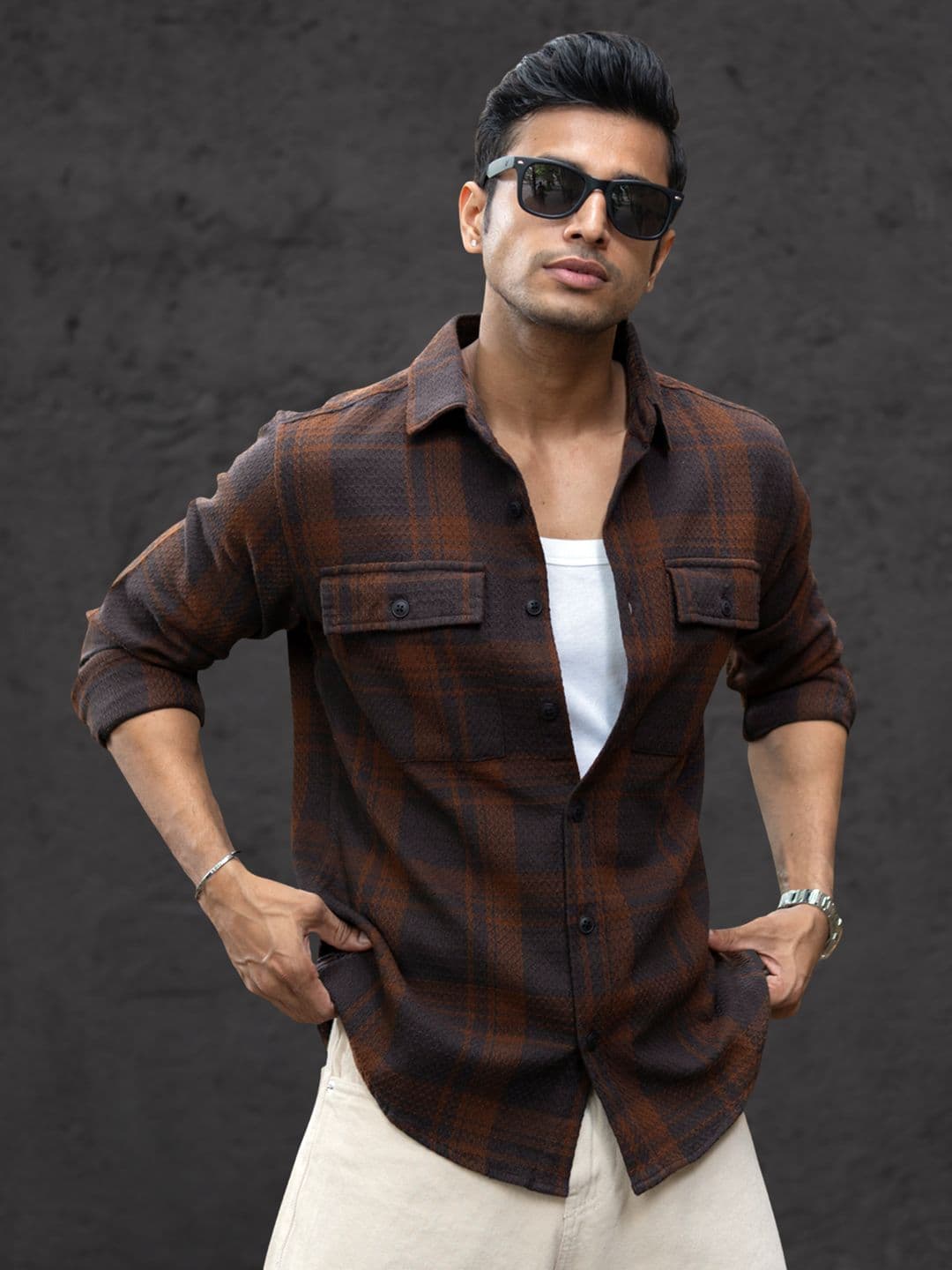 Powerlook Tartan Checked Long Sleeves Shirt - view 1