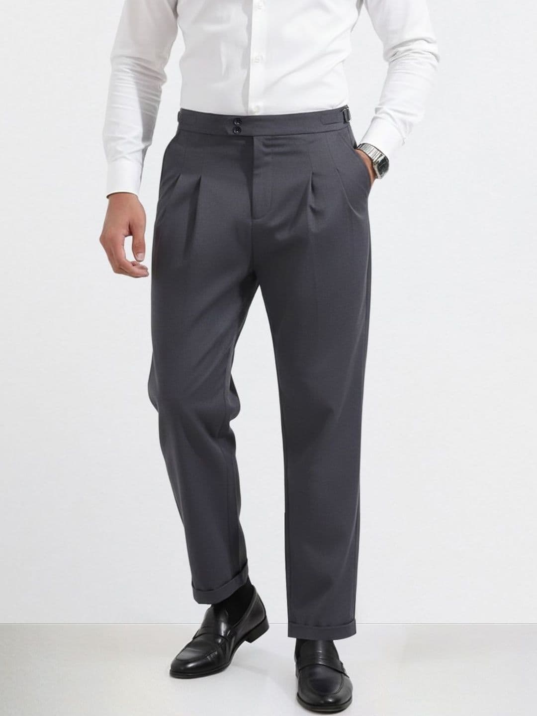 The Indian Garage Co Men Pleated Trousers