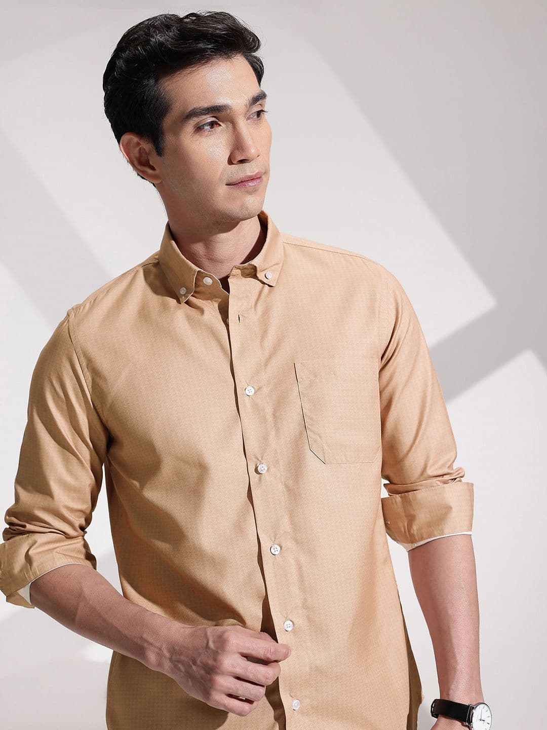 encore by INVICTUS Urban Slim Fit Textured Casual Shirt - view 1