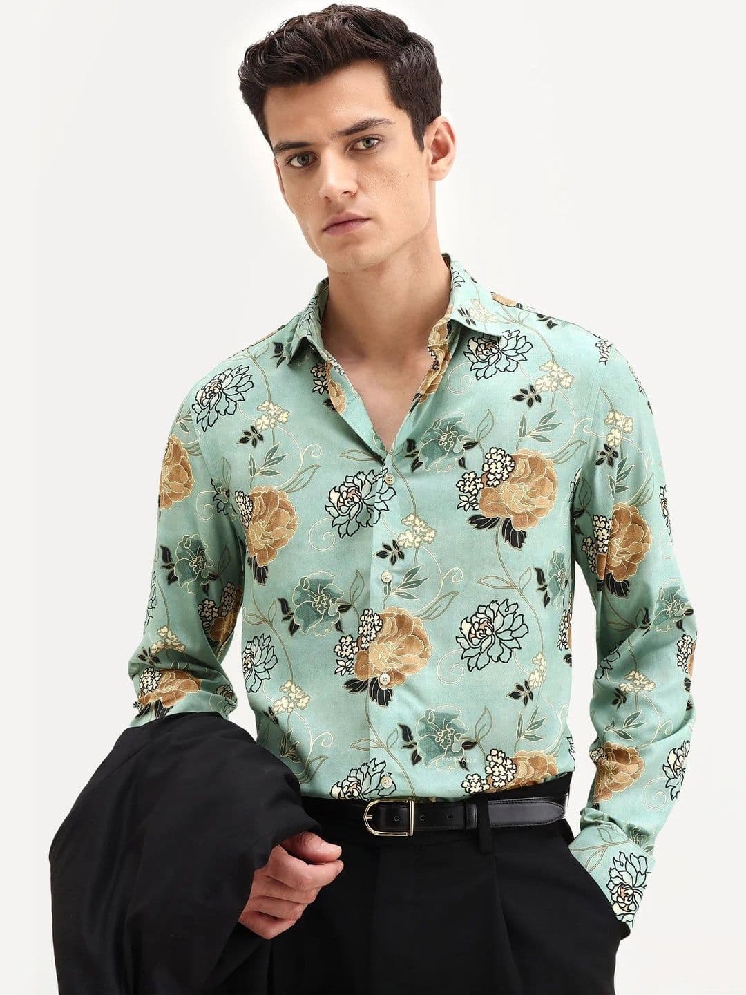RARE RABBIT Nord Dusky Floral Viscose Rayon Long Sleeves Shirt - view 1