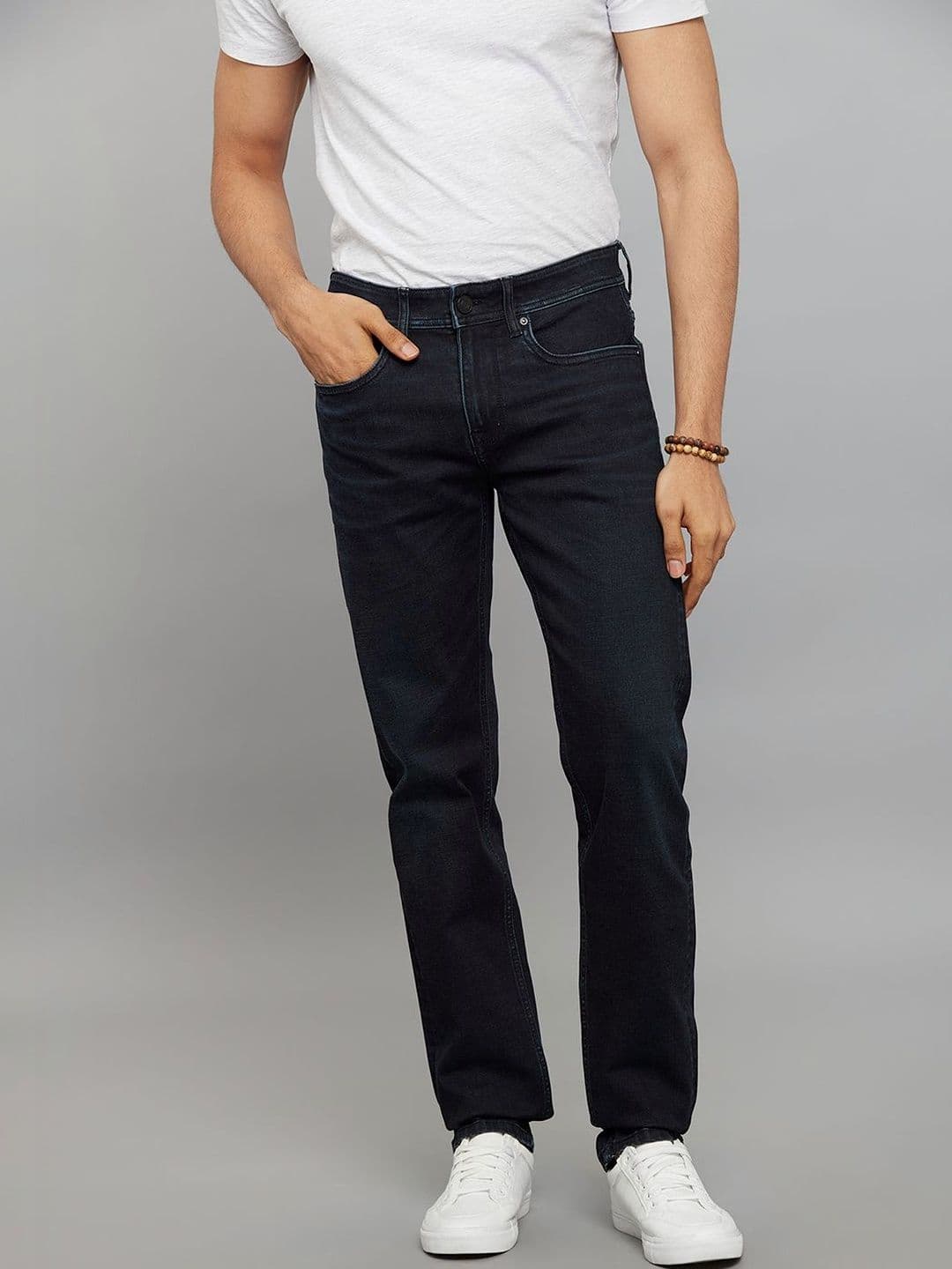 Rookies Men Slim Fit Mid-Rise Light Fade Stretchable Jeans - view 1