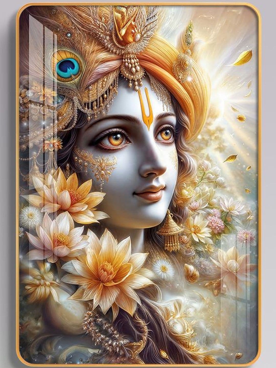 THE NEXT DECOR Multicoloured Single Piece Glass Religious Wall Paintings - view 1