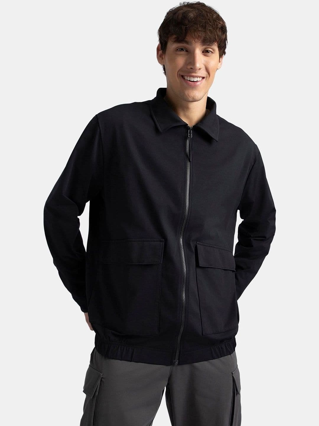 Jockey Groove Microfiber Fabric 4 Pocket Full Sleeves Full Zip Closure Shacket - MZ17 - view 1