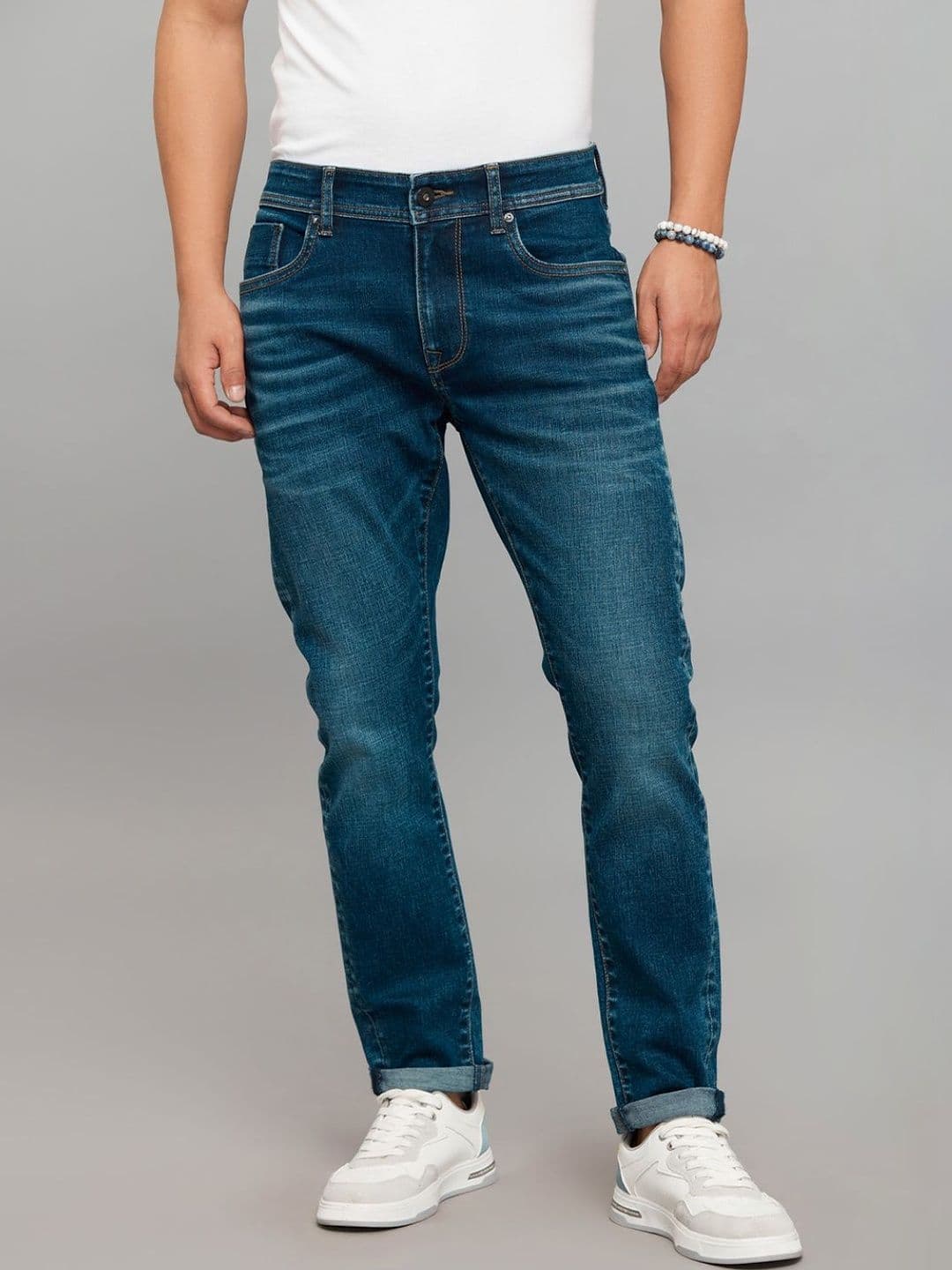Rookies Men Skinny Fit Low-Rise Light Fade Stretchable Jeans - view 1