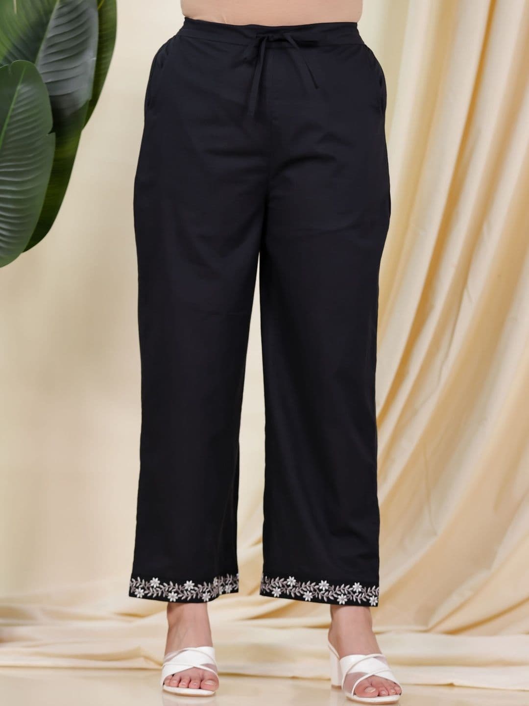 Aramya Women Floral Embroidered Ethnic Palazzos - view 1