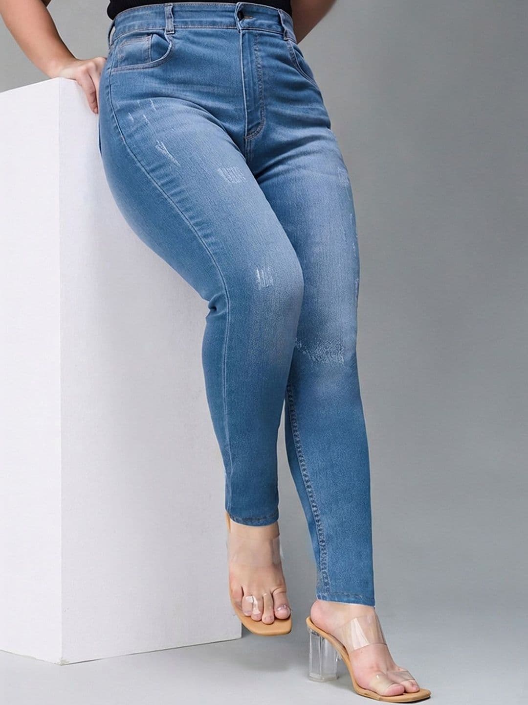 Miss Chase A+ Women Plus size Skinny High Rise Mild Distress Stretchable Denim Jeans - view 1