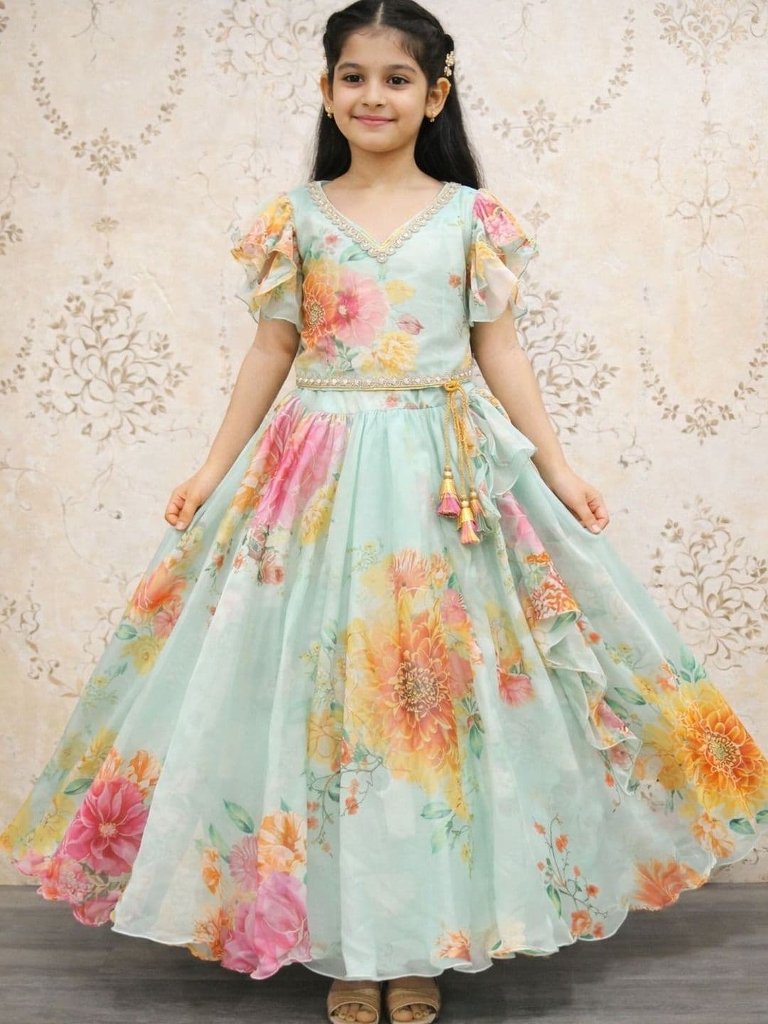 DRISHIV ENTERPRISE Girls Printed Ready to Wear Lehenga & - view 1