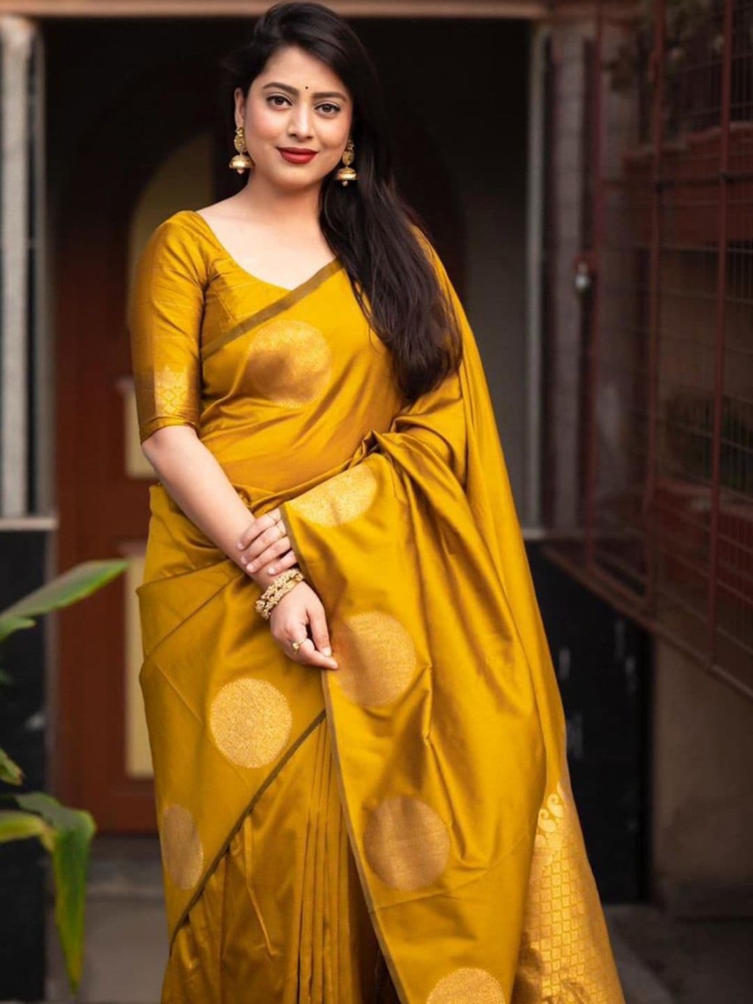 Mitera Woven Design Zari Silk Blend Mysore Silk Saree - view 1