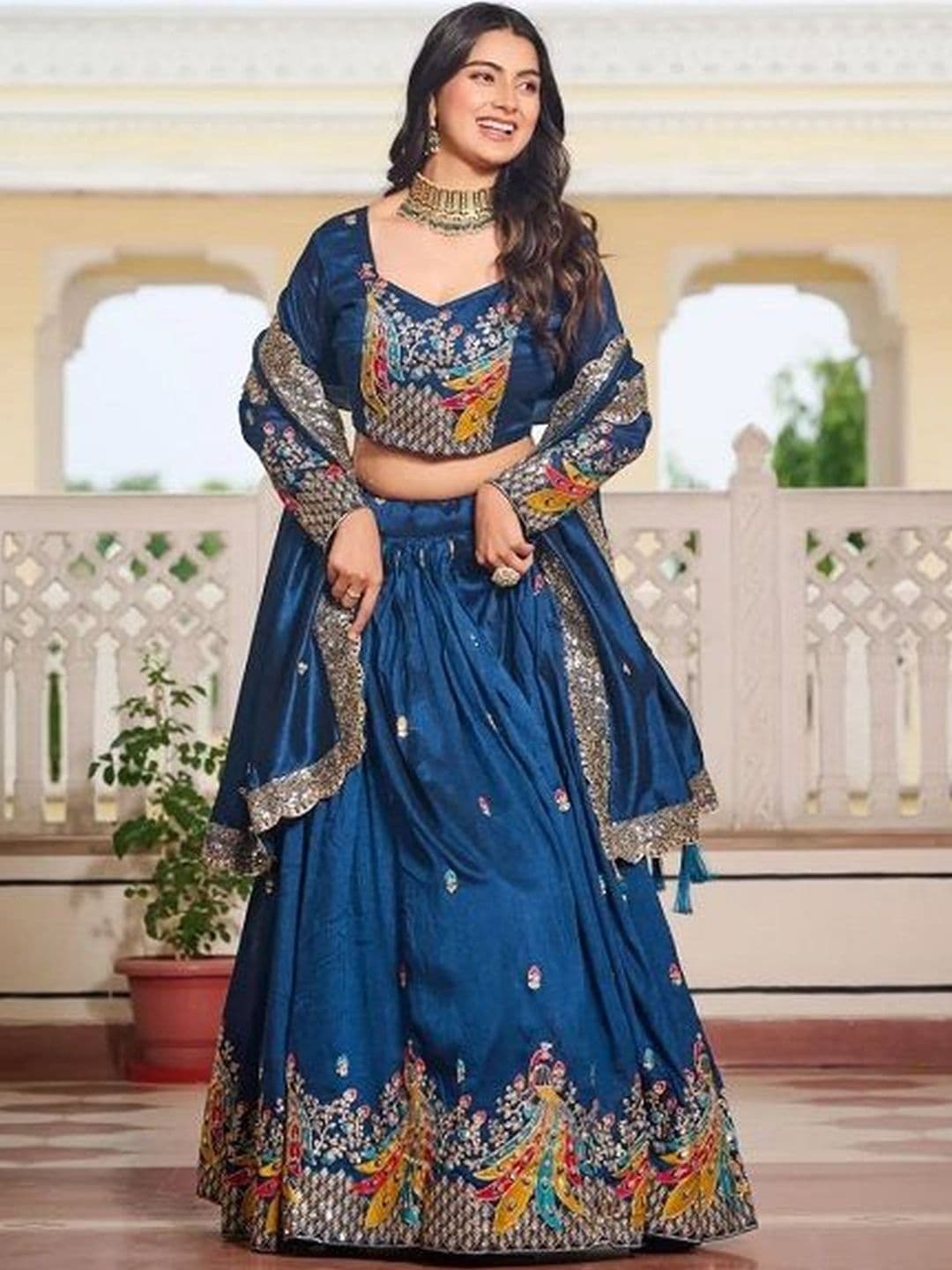 PEDR TRENDS Embroidered Semi-Stitched Lehenga & Blouse With Dupatta - view 1