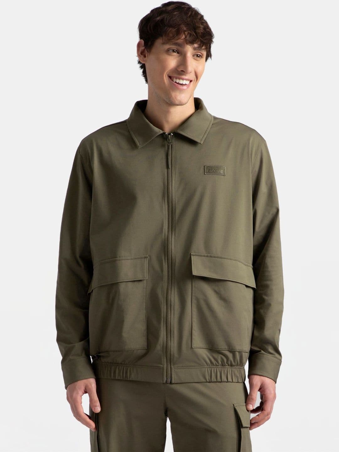 Jockey Groove Microfiber Fabric 4 Pocket Full Sleeves Full Zip Closure Shacket - MZ17 - view 1