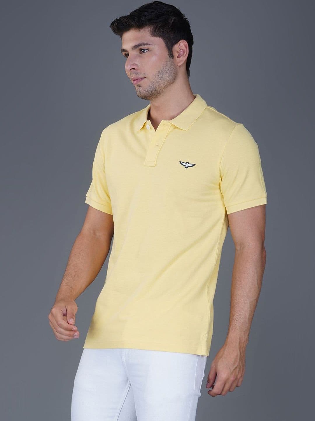 ZVEZDA Light Yellow Pique Cotton Classic Polo Tshirt - view 1