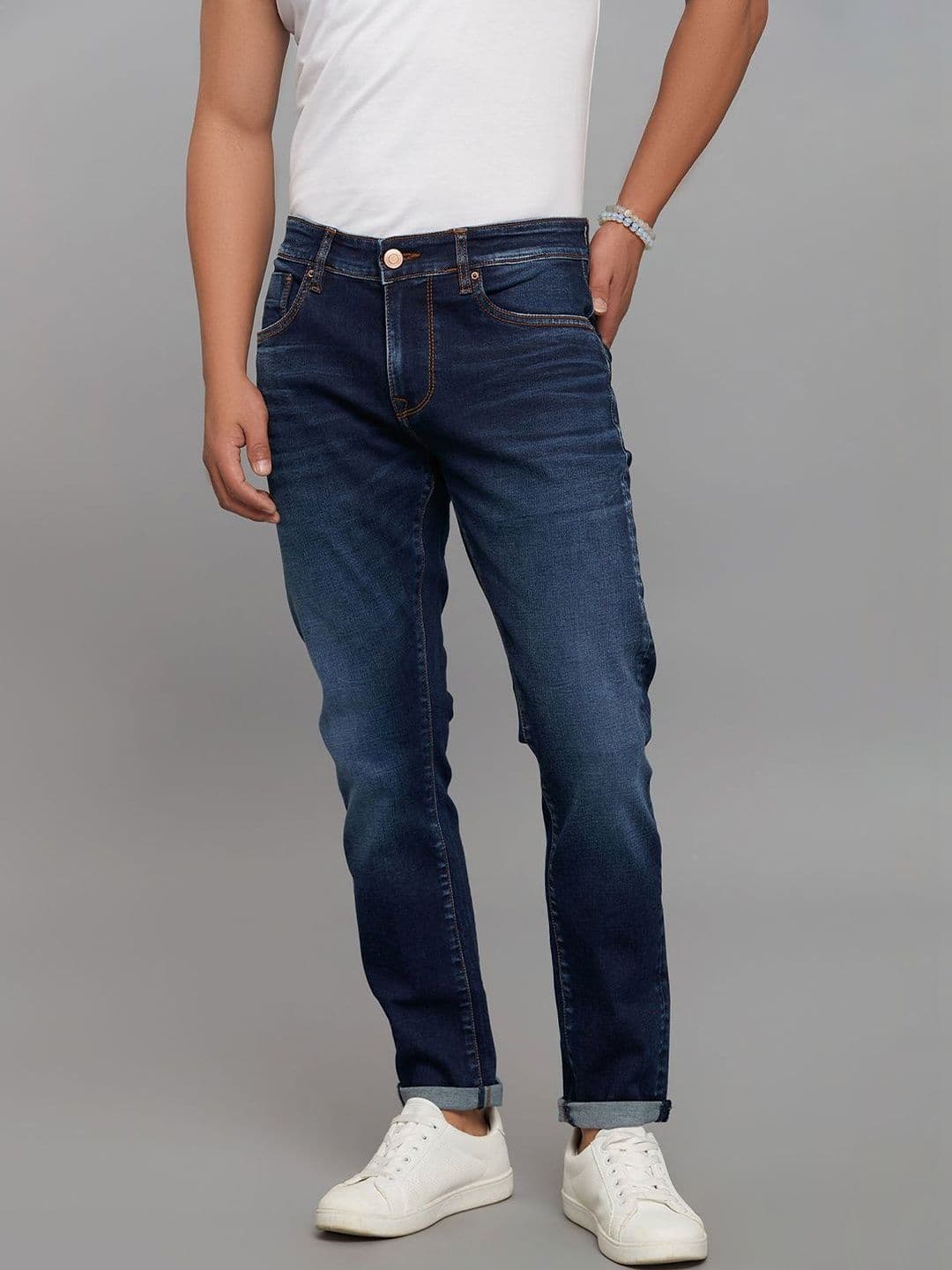 Rookies Men Skinny Fit Low-Rise Light Fade Stretchable Jeans - view 1