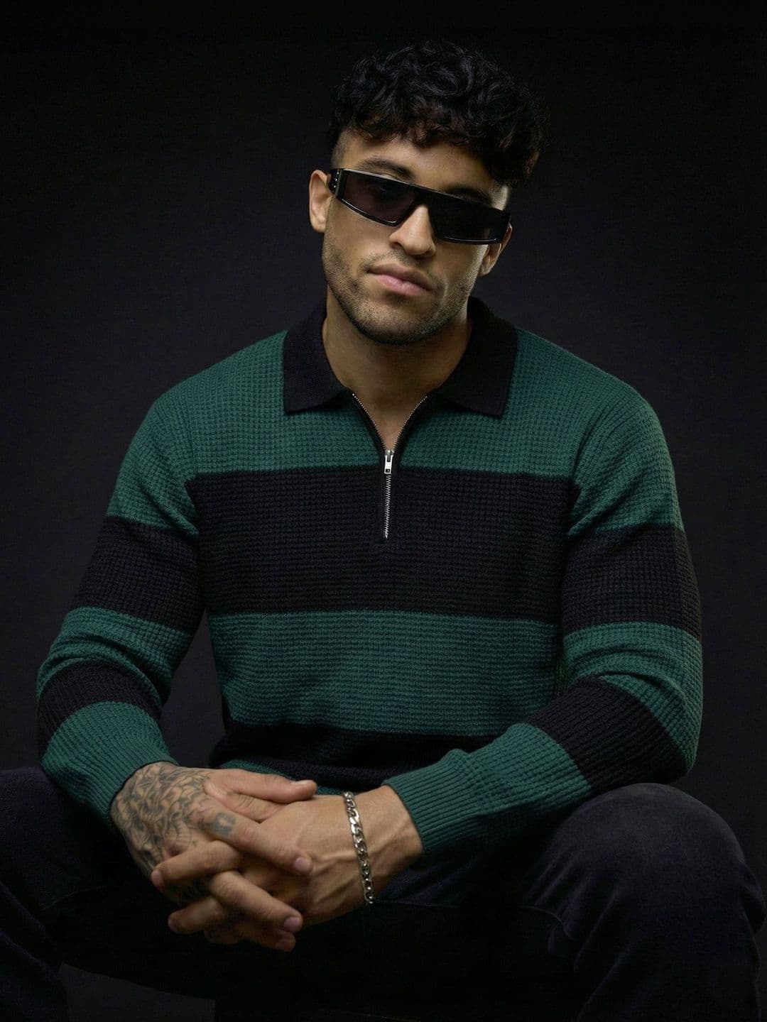 Try This Men Striped Polo Collar T-shirt - view 1
